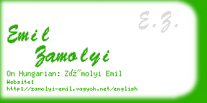 emil zamolyi business card